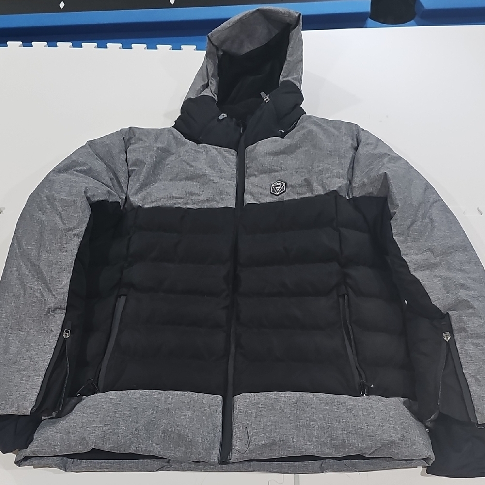 Men's Black and Gray Hooded Jacket